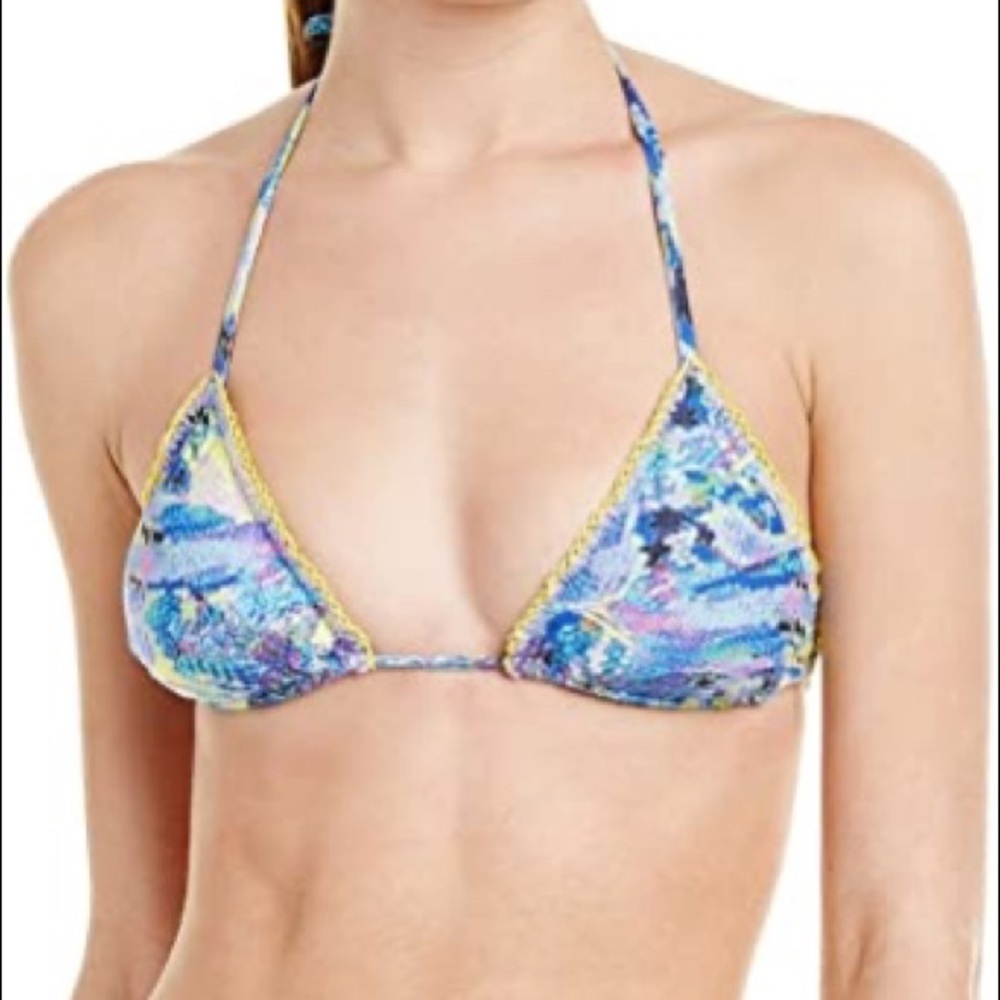 PILYQ electric blue Scrunched string bikini